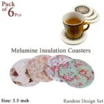 6 Pcs-Round Printed Tea Cup Coaster - Image 2