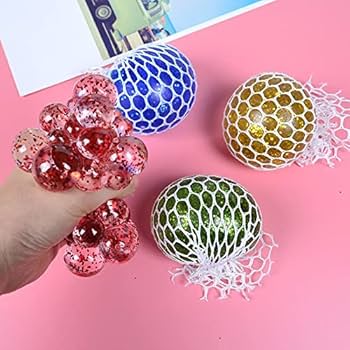 1PC Mesh Squishy Stress Rainbow Color Balls for Kids Fidget Toy - Image 3