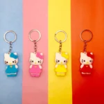 1 Pcs Hello Kitty Doll Rubber Keychain(Random Colour) - Image 3