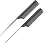 2PC Fine Teeth Tail Comb in Black - Image 2