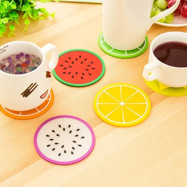 3 PC Silicone Fruit Cup Mat Coaster Insulation Pad