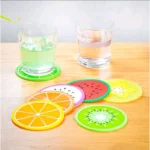 3 PC Silicone Fruit Cup Mat Coaster Insulation Pad - Image 3