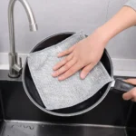 3 Pcs Silver Wire Kitchen Cleaning Dish Cloth - Image 3
