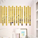 50Pcs Golden Reflective Heart Wall Stickers (1 inch) - Image 3