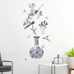 3D Floral Vase Wall Decor Sticker - Image 2