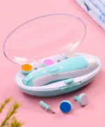 Electric Baby Nail Trimmer with 6 Grinding Heads and LED Light for Babies