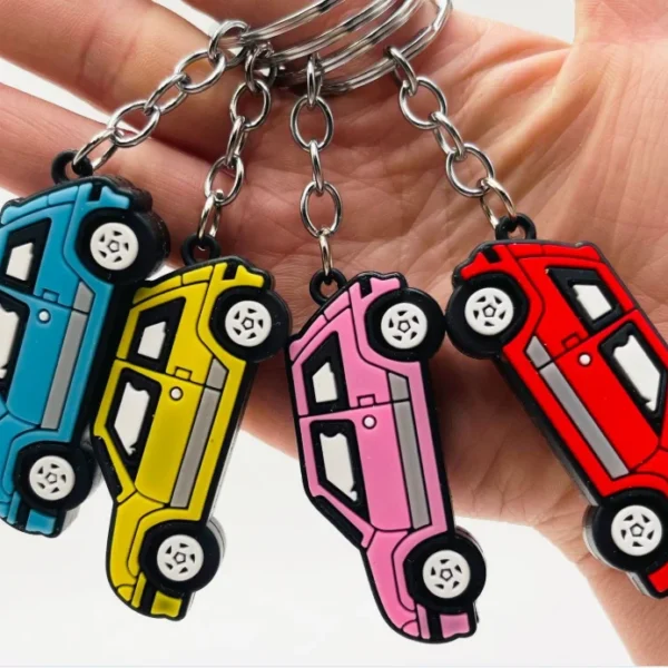 1 Pcs Rubber Simulation Car Keychain(Random Colour)