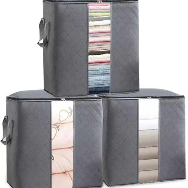 Grey Storage Organizer Bags (3Pcs)