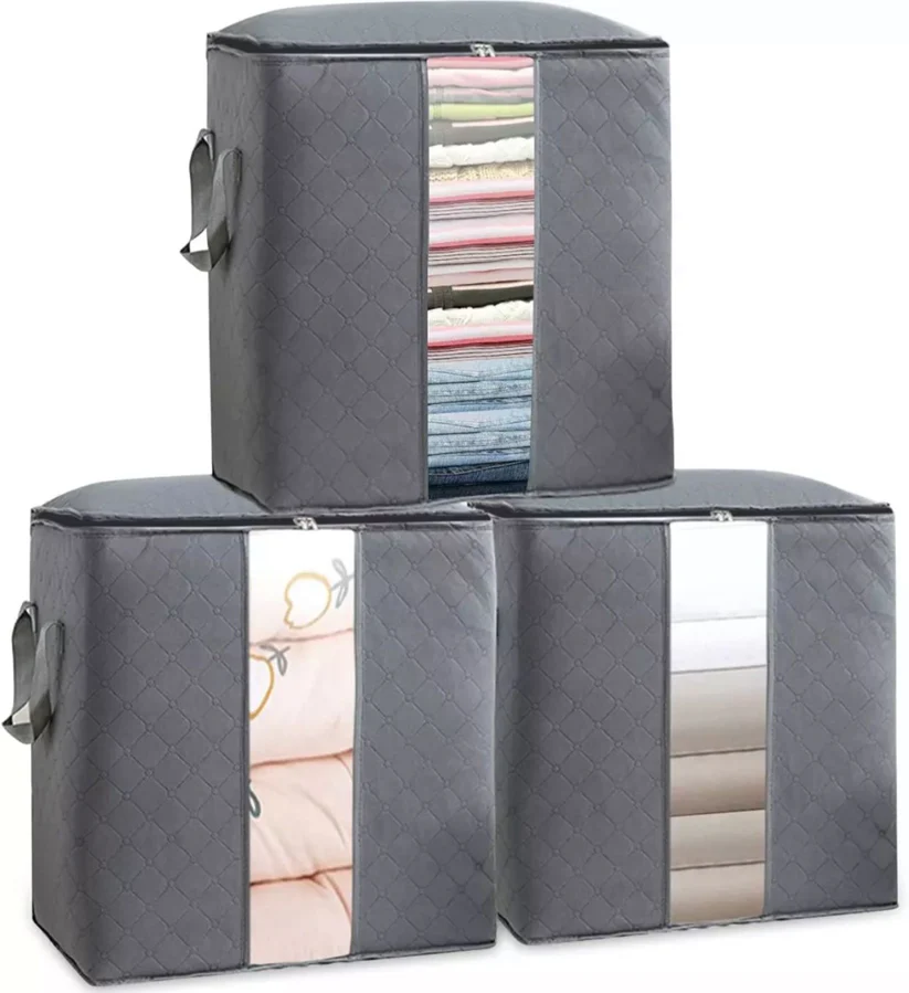 9e50c53a37ec22b57699d4a89d4e707c Grey Storage Organizer Bags (3Pcs) - Image 1