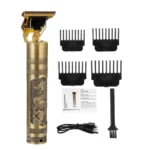 Gold Metal Rechargeable Electric Hair Barber Trimmer For Men - Image 5