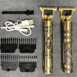 Gold Metal Rechargeable Electric Hair Barber Trimmer For Men - Image 4