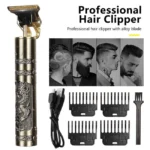 Gold Metal Rechargeable Electric Hair Barber Trimmer For Men - Image 2