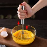 Semi Automatic Egg Beater Whiskers Hand Push Mixer - Image 2