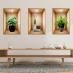 Decorative Wooden Plant Stickers (3-Pack) - Image 3