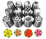 10 PC Russian Icing Piping Pc Dessert Cake Decorating Nozzle Set