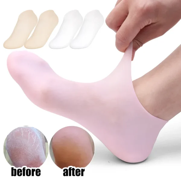 1 Pair Silicone Moisturizing Gel Heel Socks