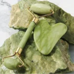 Jade Roller + Gua Sha Set Facial Beauty Tools Massage Face Roller Skin Stone