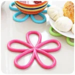 1pcs Multi color Silicone Flower Shape Heat-Proof Mat Anti-Slip Pot Holder - Image 3
