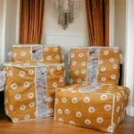 Orange Flower Printed Storage Bag - Image 2