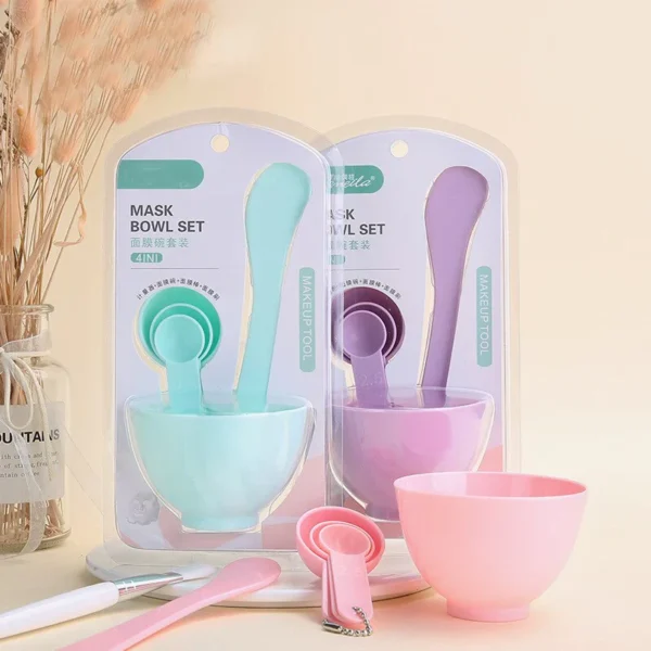Mask Bowl Makeup Tool Set 4 In1 Beauty Skin Care with Mixed Measuring Spoon Kit