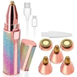 Rechargeable 2 in 1 Electric Eyebrow Trimmer and Shaver With Led Light - Image 3
