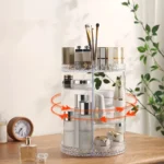 360 Rotating Adjustable Acrylic Cosmetic Storage Organizer - Image 2