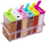 6 PC Kitchen Acrylic Spice Jar Storage Boxes - Image 4