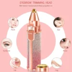 Rechargeable 2 in 1 Electric Eyebrow Trimmer and Shaver With Led Light - Image 2