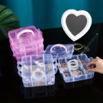 3 Layer 18 Grid Transparent Jewelry Storage Organizer - Image 2