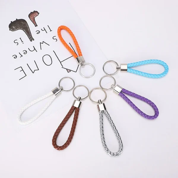1 PC Leather Strap Cord Keyring Handmade Key Chains