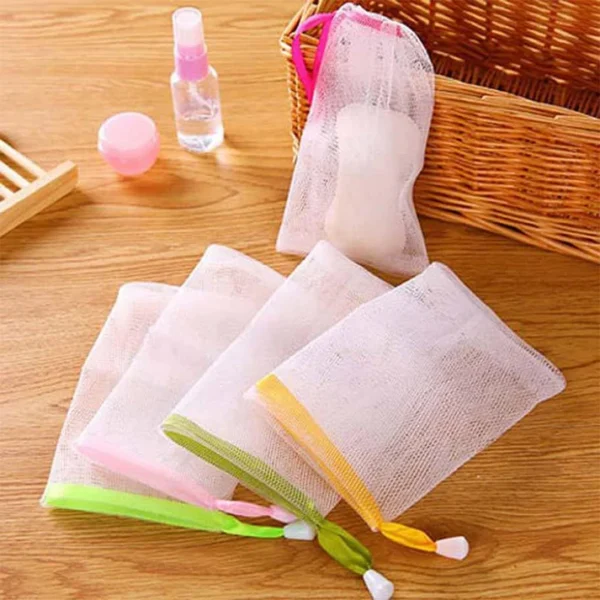 2Pcs Facial Cleanser Manual Foaming Net Bag Wash Face