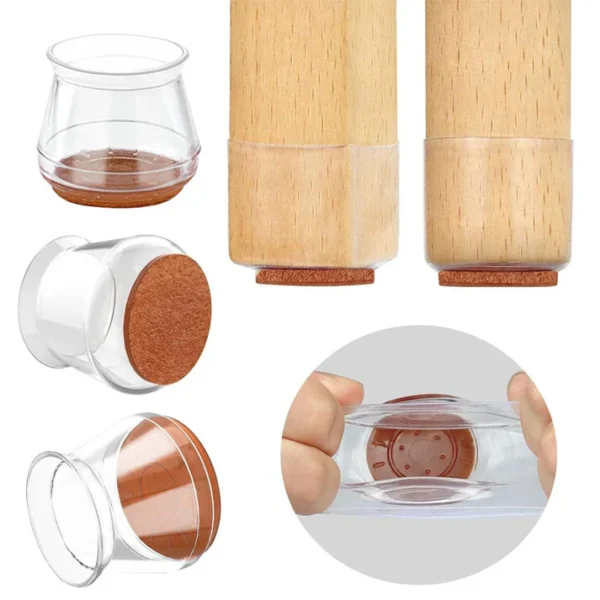 4 Pcs Silicone Chair Foot Covers