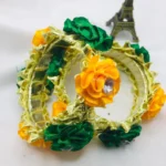 1 Pair Of Artificial Yellow & Green Flowers Kangan - Image 3
